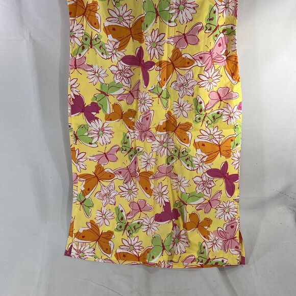PALM LILY DRESS WOMENS 6 FLORAL BUTTON COLLARED ALL OVER PRINT SLEEVELESS FLOWER - Picture 9 of 13